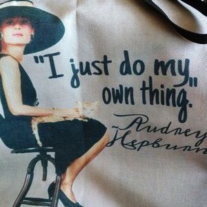 Reusable canvas tote bag Audrey Hepburn